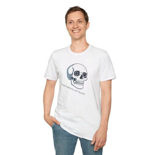 Skull Graphic T-Shirt — “Expectations Not Found” Front & 2026 Loading Back