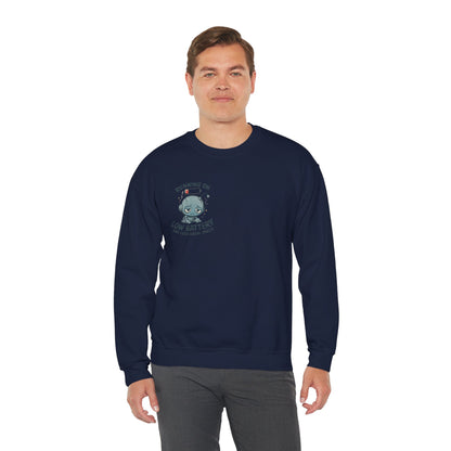 HoodnTee Sweatshirt | Please Do Not Disturb Sweatshirt — Cute Meditating Robot Crewneck 🤖