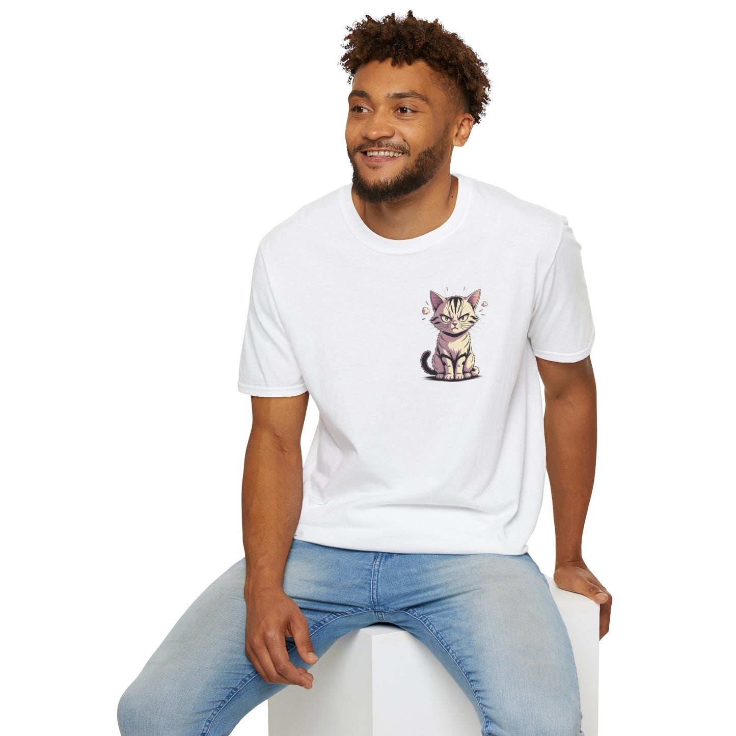 Cat Lover T-Shirt — "Give Me Coffee & Meow" Cute Grumpy Cat Graphic Tee