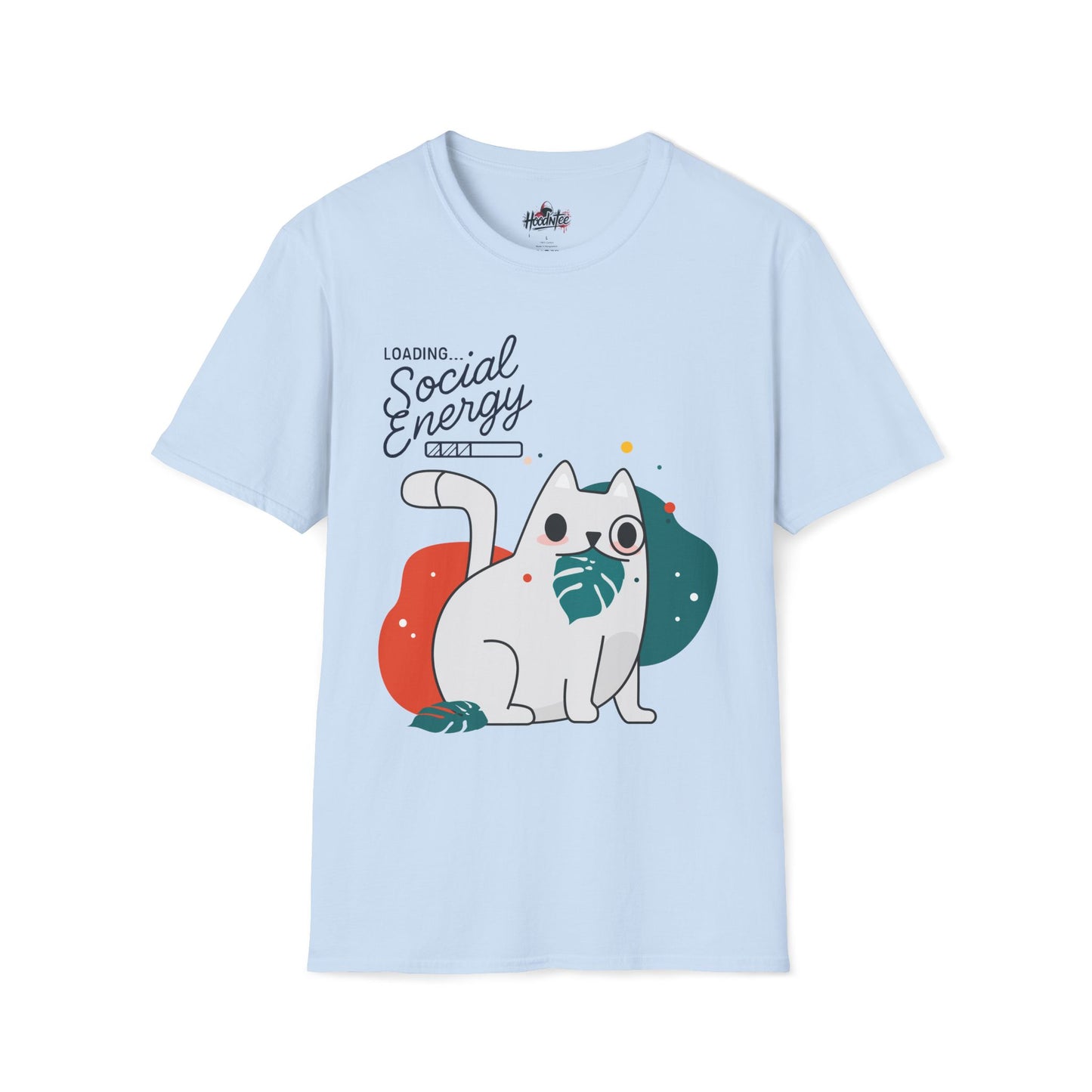 HoodnTee Shirt | Social Energy Loading... Cute Cat Tee 🔋🐈