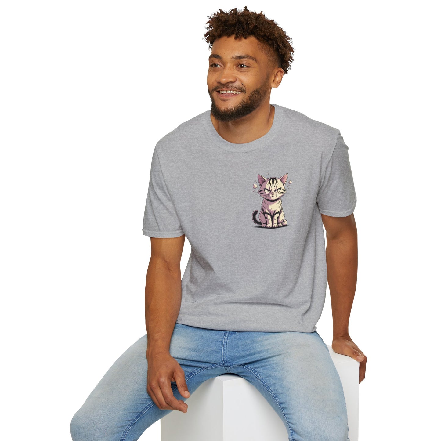 Cat Lover T-Shirt — "Give Me Coffee & Meow" Cute Grumpy Cat Graphic Tee
