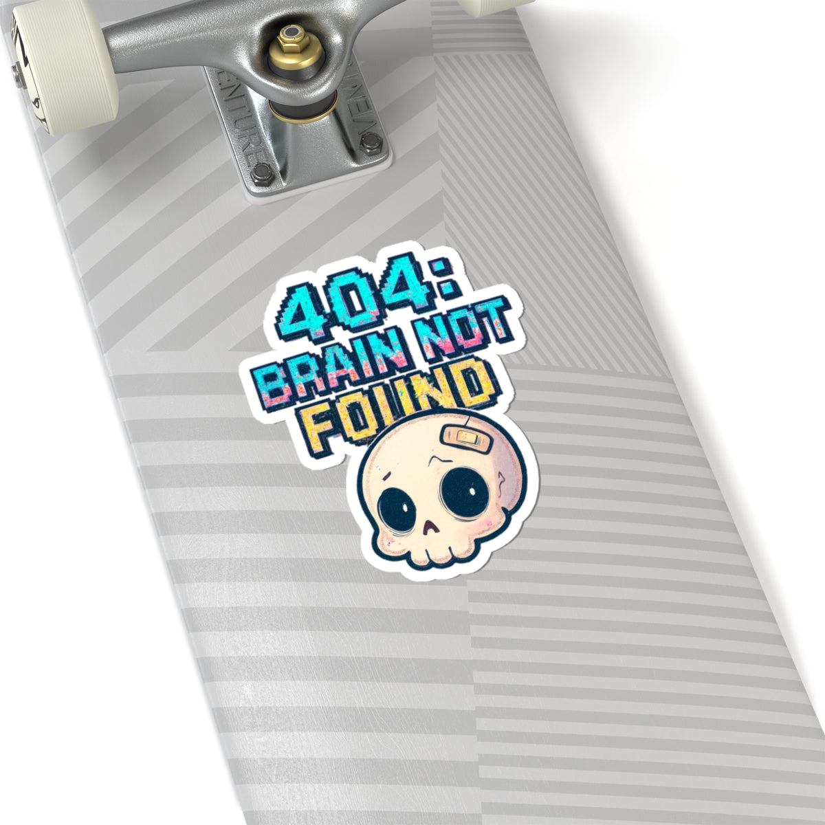 HoodnTee Sticker - 404: Brain Not Found - Cute Skull Laptop Funny