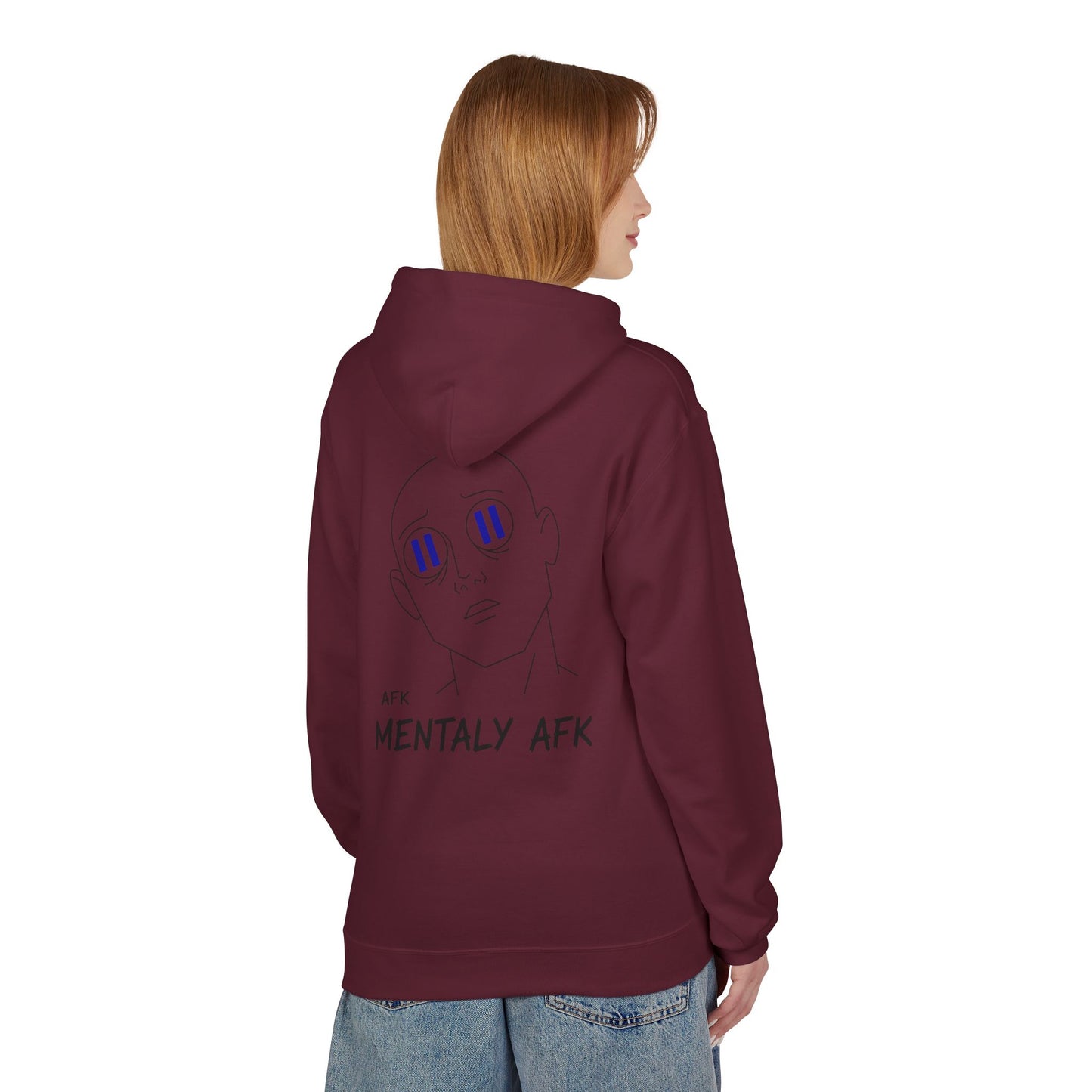 Mentally AFK Hoodie | Minimalist Anime Line Art Hoodie – HoodnTee