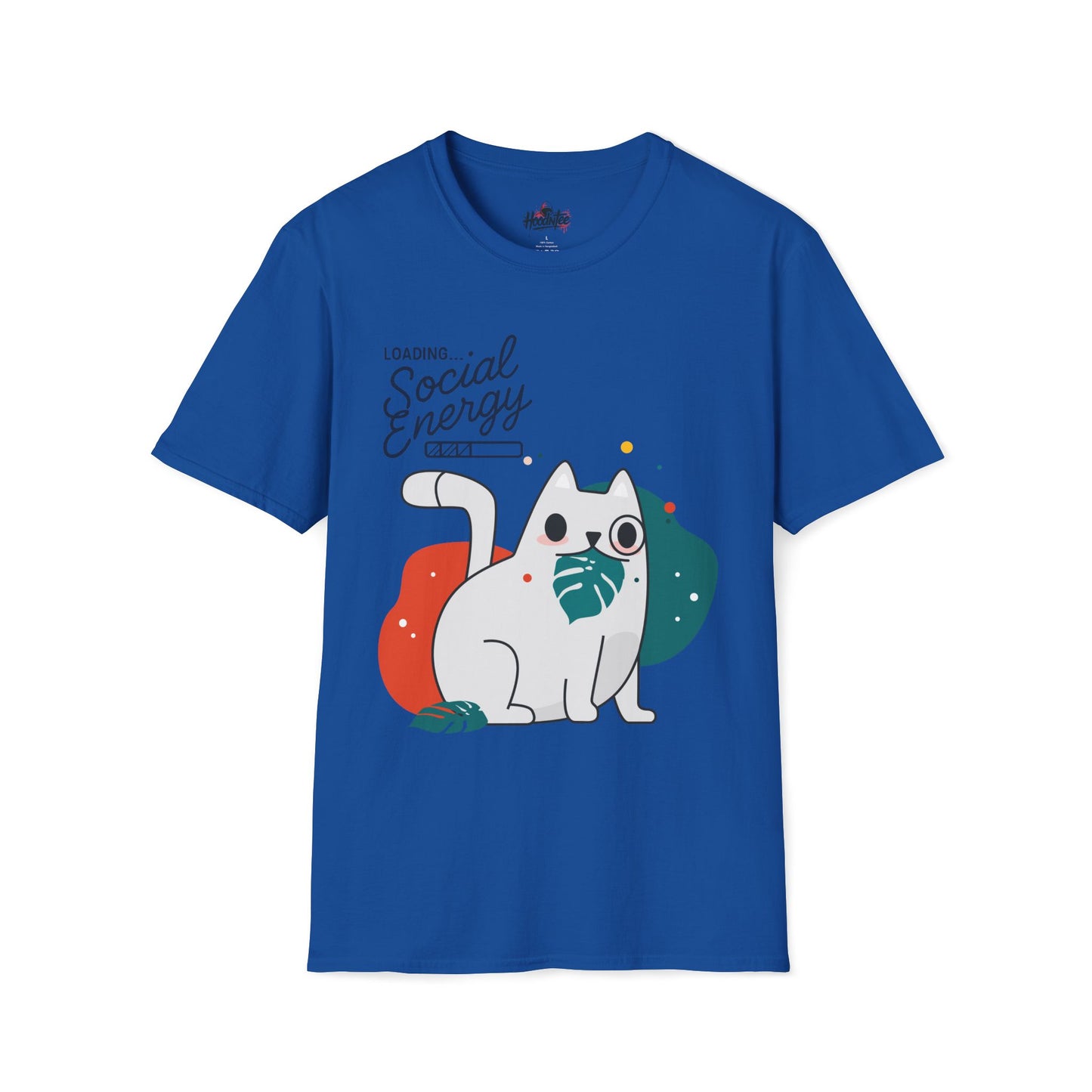 HoodnTee Shirt | Social Energy Loading... Cute Cat Tee 🔋🐈