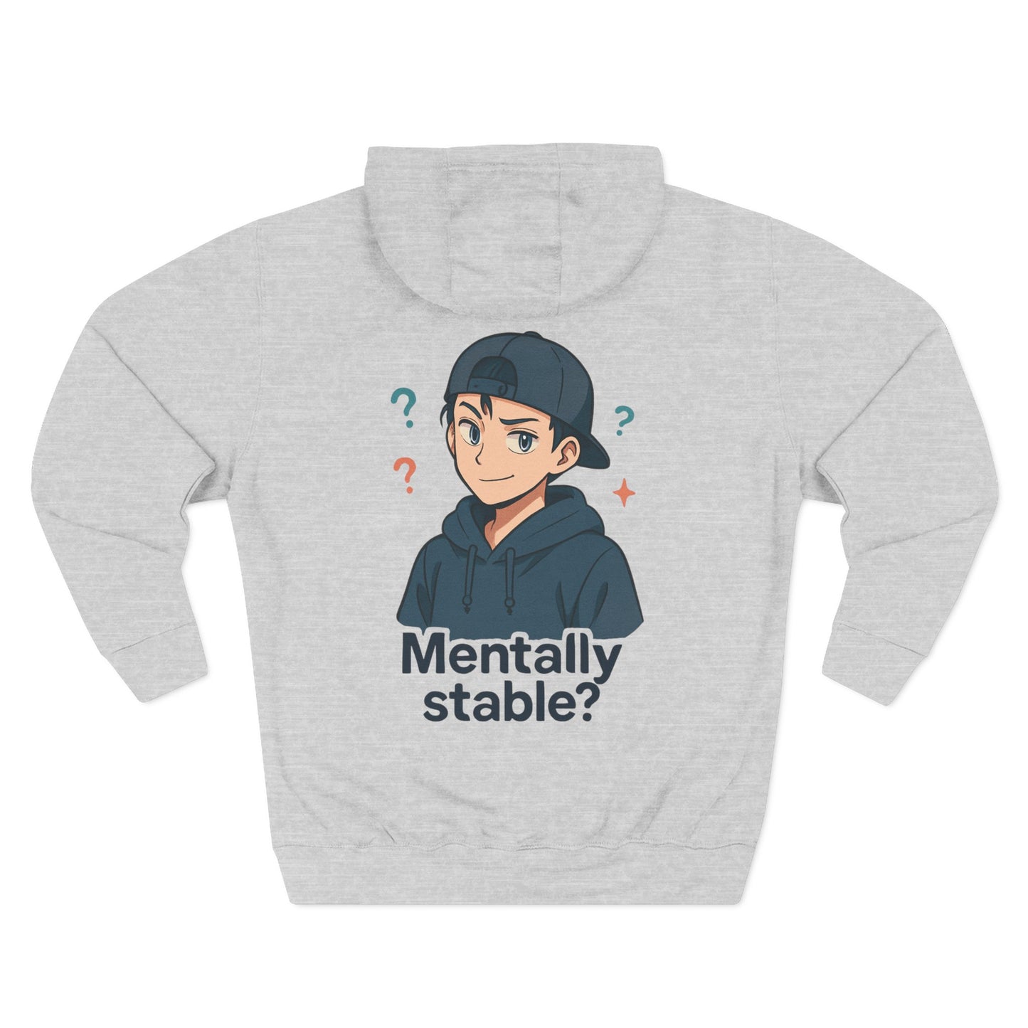 HoodnTee Hoodie | 'Mentally Stable?' Anime Boy Graphic Fleece Hoodie ✌️