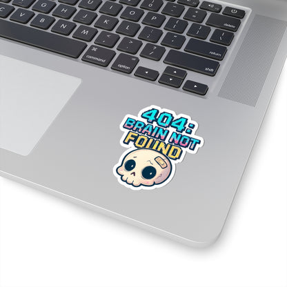 HoodnTee Sticker - 404: Brain Not Found - Cute Skull Laptop Funny