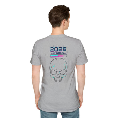 Skull Graphic T-Shirt — “Expectations Not Found” Front & 2026 Loading Back
