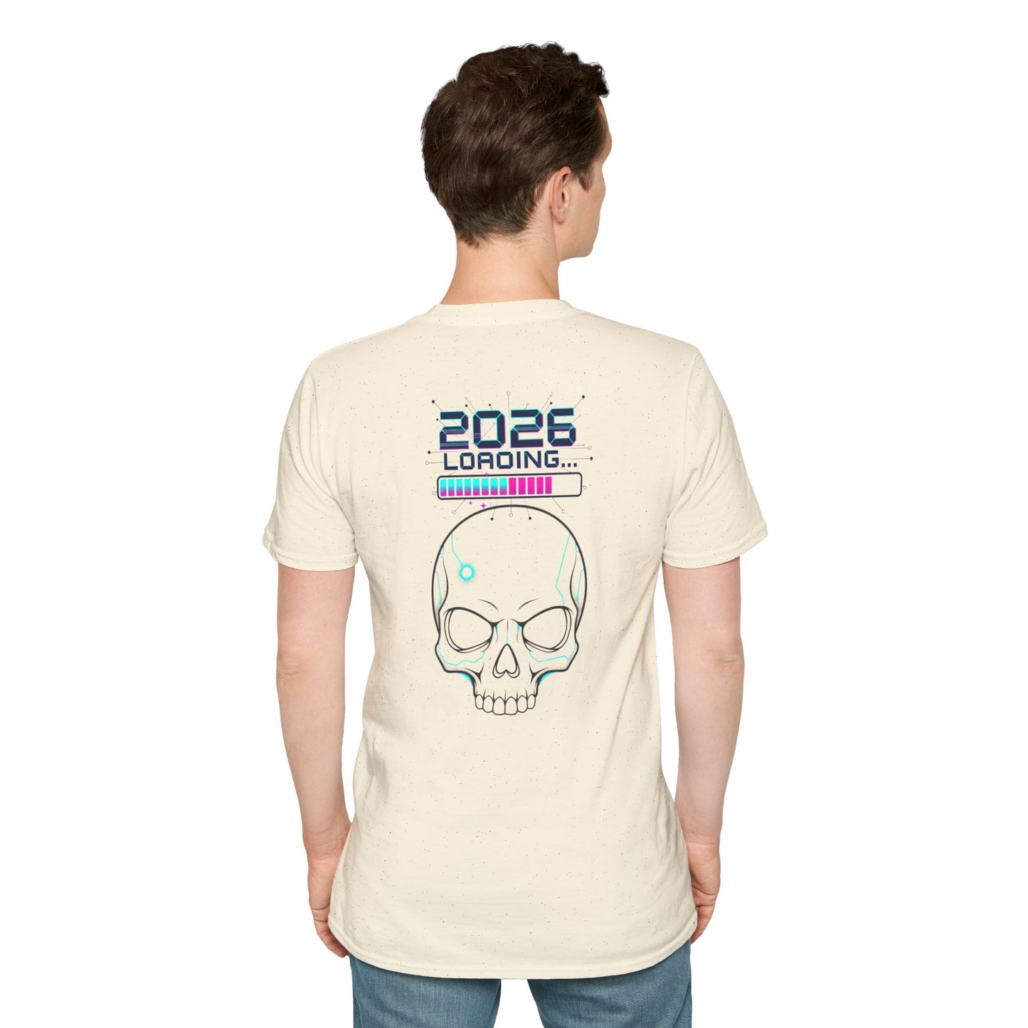 Skull Graphic T-Shirt — “Expectations Not Found” Front & 2026 Loading Back