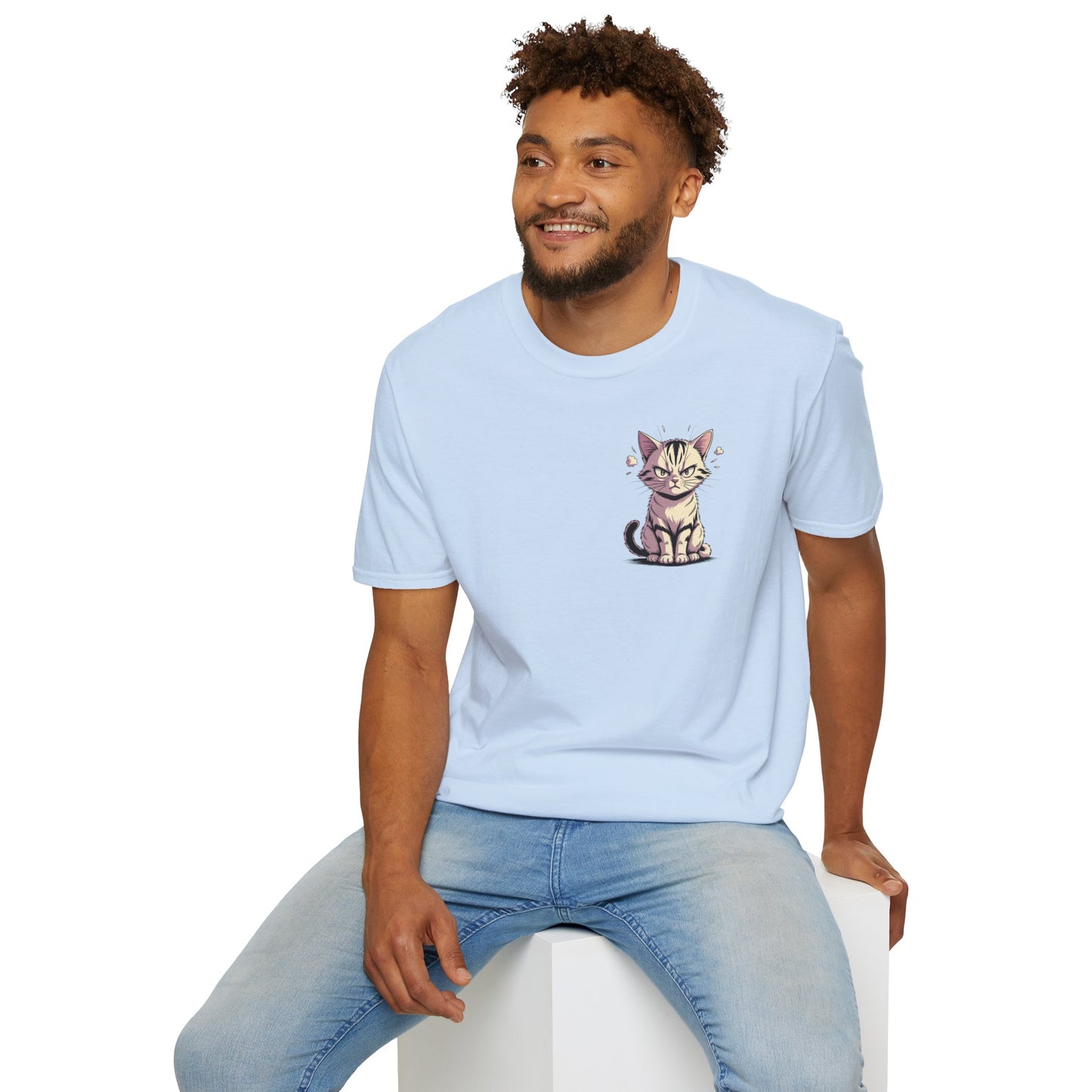 Cat Lover T-Shirt — "Give Me Coffee & Meow" Cute Grumpy Cat Graphic Tee