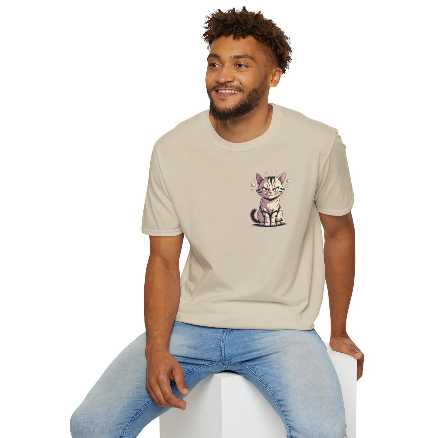 Cat Lover T-Shirt — "Give Me Coffee & Meow" Cute Grumpy Cat Graphic Tee