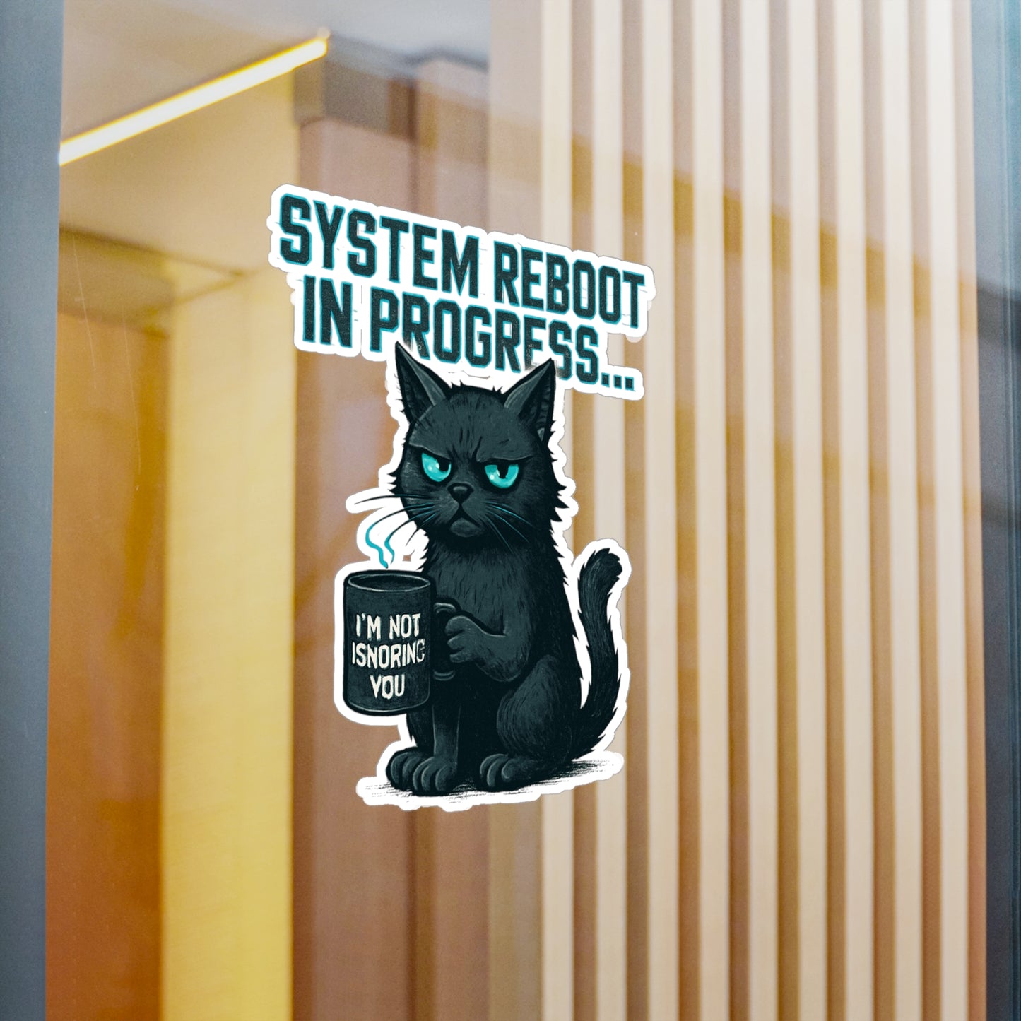 HoodnTee Sticker | System Reboot Cat Sticker 🐾🔋