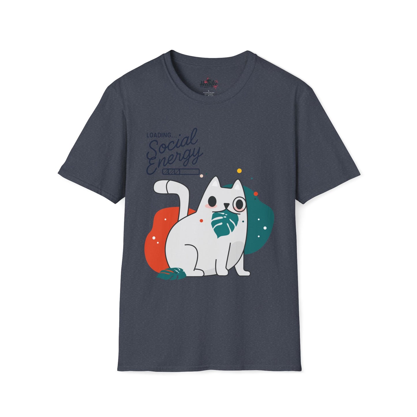 HoodnTee Shirt | Social Energy Loading... Cute Cat Tee 🔋🐈