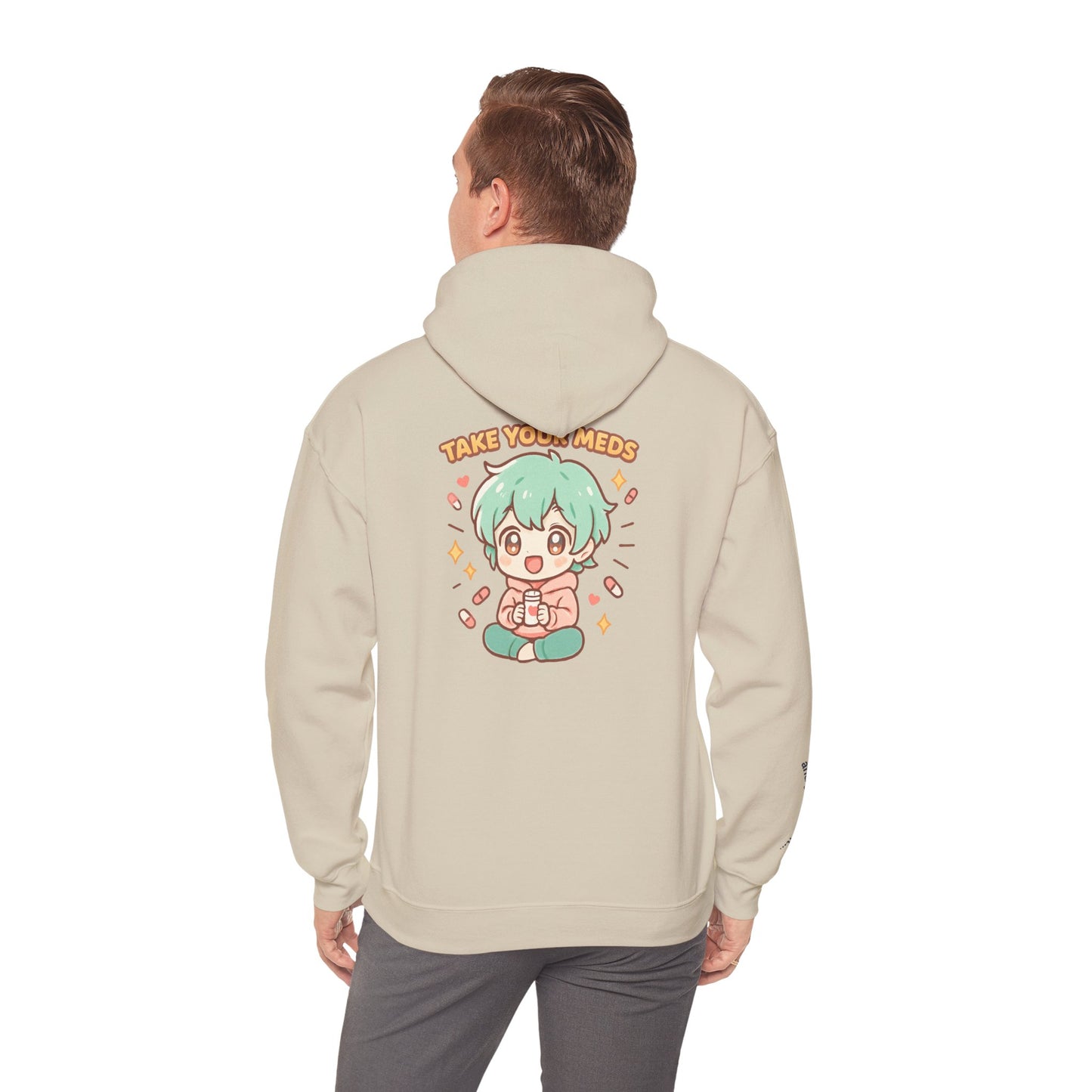 🖤 HoodnTee Hoodie – “If you happy and you know ot take your Meds” 💊 Cute Chibi Comfort Hoodie