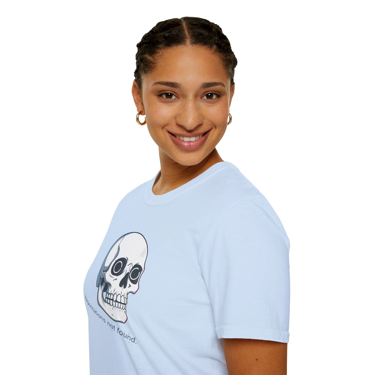 Skull Graphic T-Shirt — “Expectations Not Found” Front & 2026 Loading Back