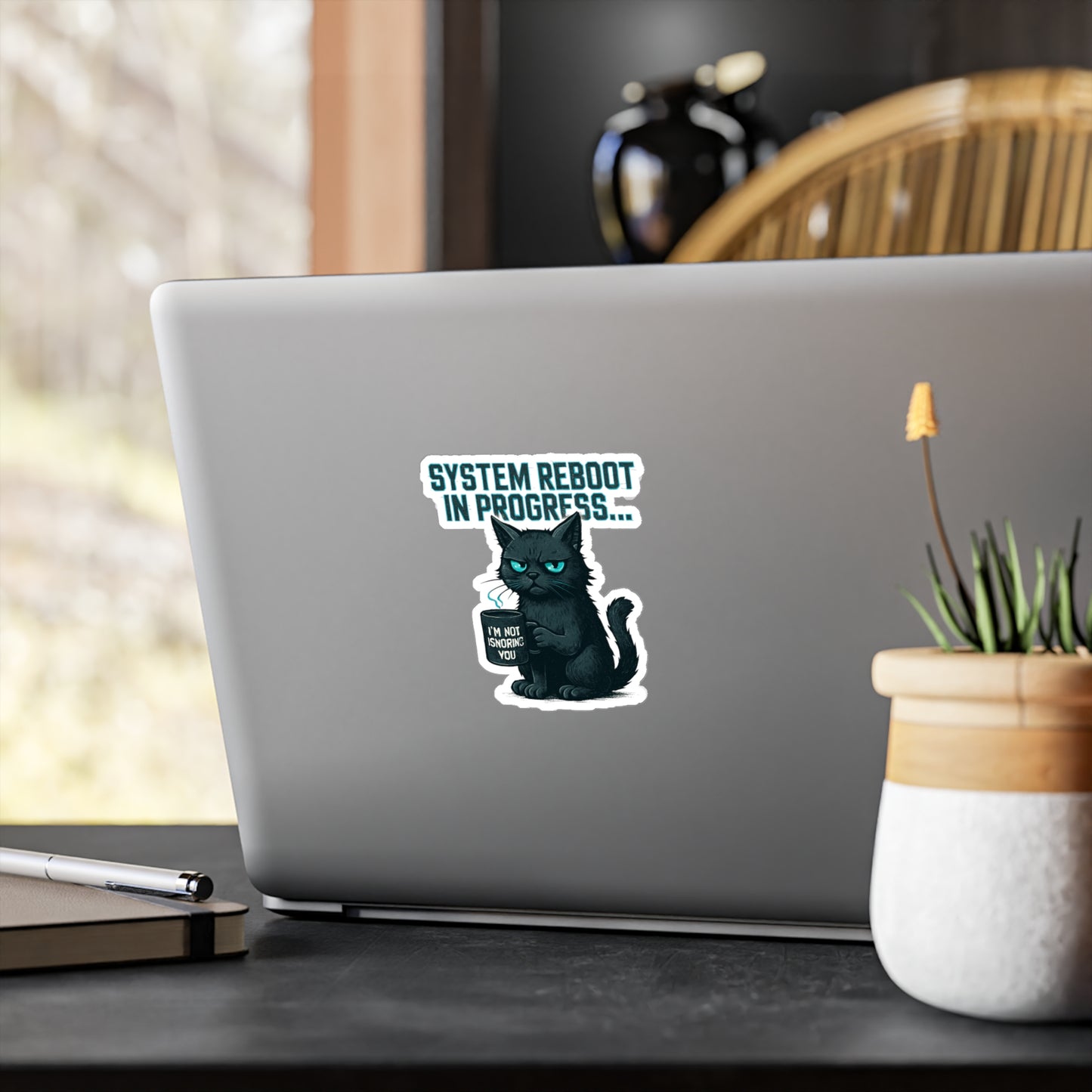 HoodnTee Sticker | System Reboot Cat Sticker 🐾🔋