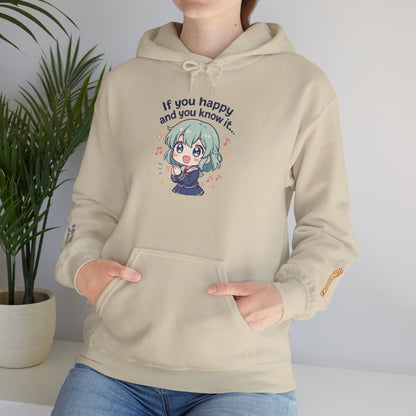 🖤 HoodnTee Hoodie – “If you happy and you know ot take your Meds” 💊 Cute Chibi Comfort Hoodie