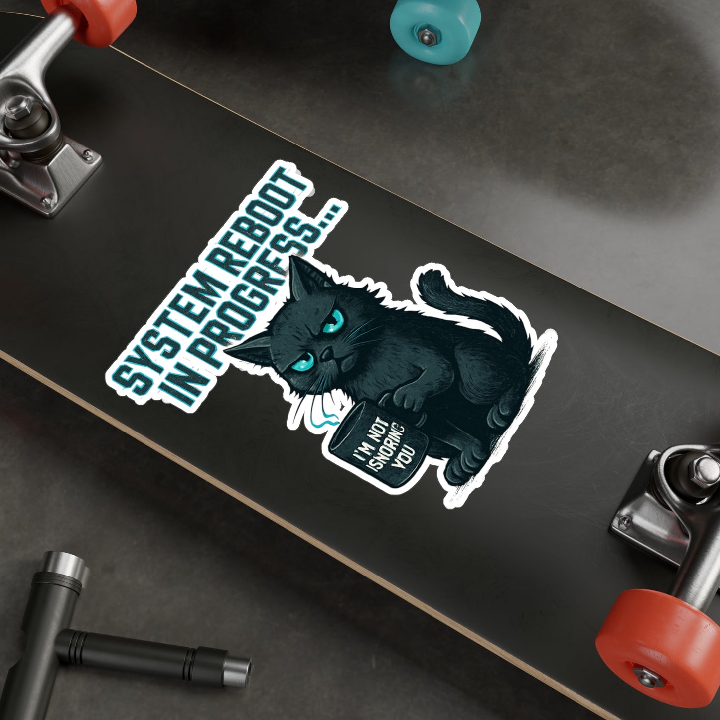 HoodnTee Sticker | System Reboot Cat Sticker 🐾🔋