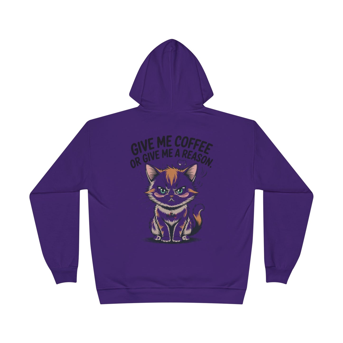 Funny Cat Coffee Hoodie – “Give Me Coffee or Give Me a Reason” Statement Pullover