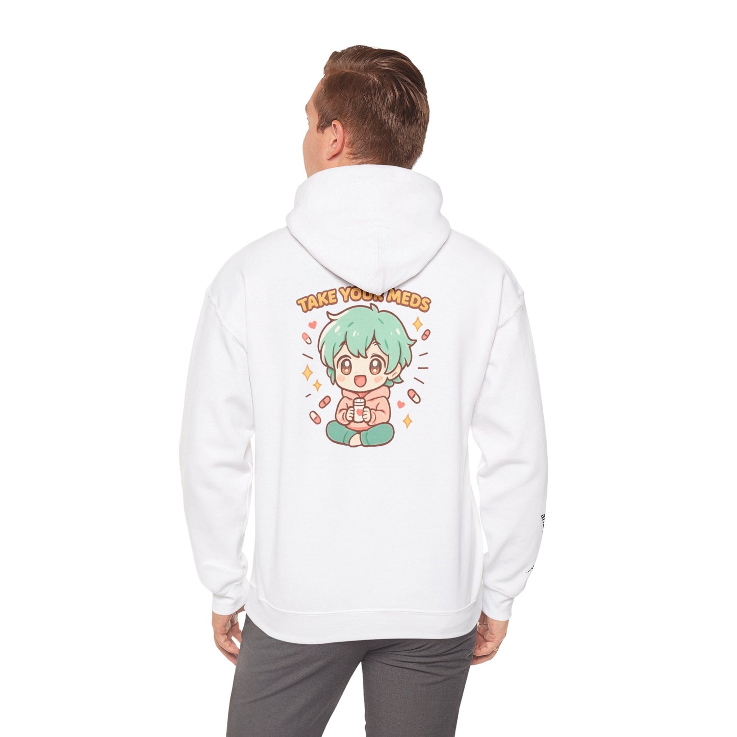 🖤 HoodnTee Hoodie – “If you happy and you know ot take your Meds” 💊 Cute Chibi Comfort Hoodie