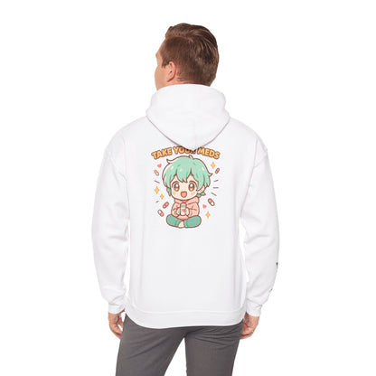 🖤 HoodnTee Hoodie – “If you happy and you know ot take your Meds” 💊 Cute Chibi Comfort Hoodie