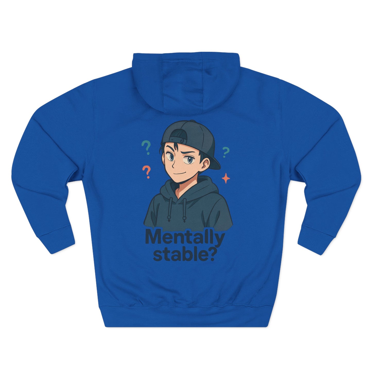 HoodnTee Hoodie | 'Mentally Stable?' Anime Boy Graphic Fleece Hoodie ✌️