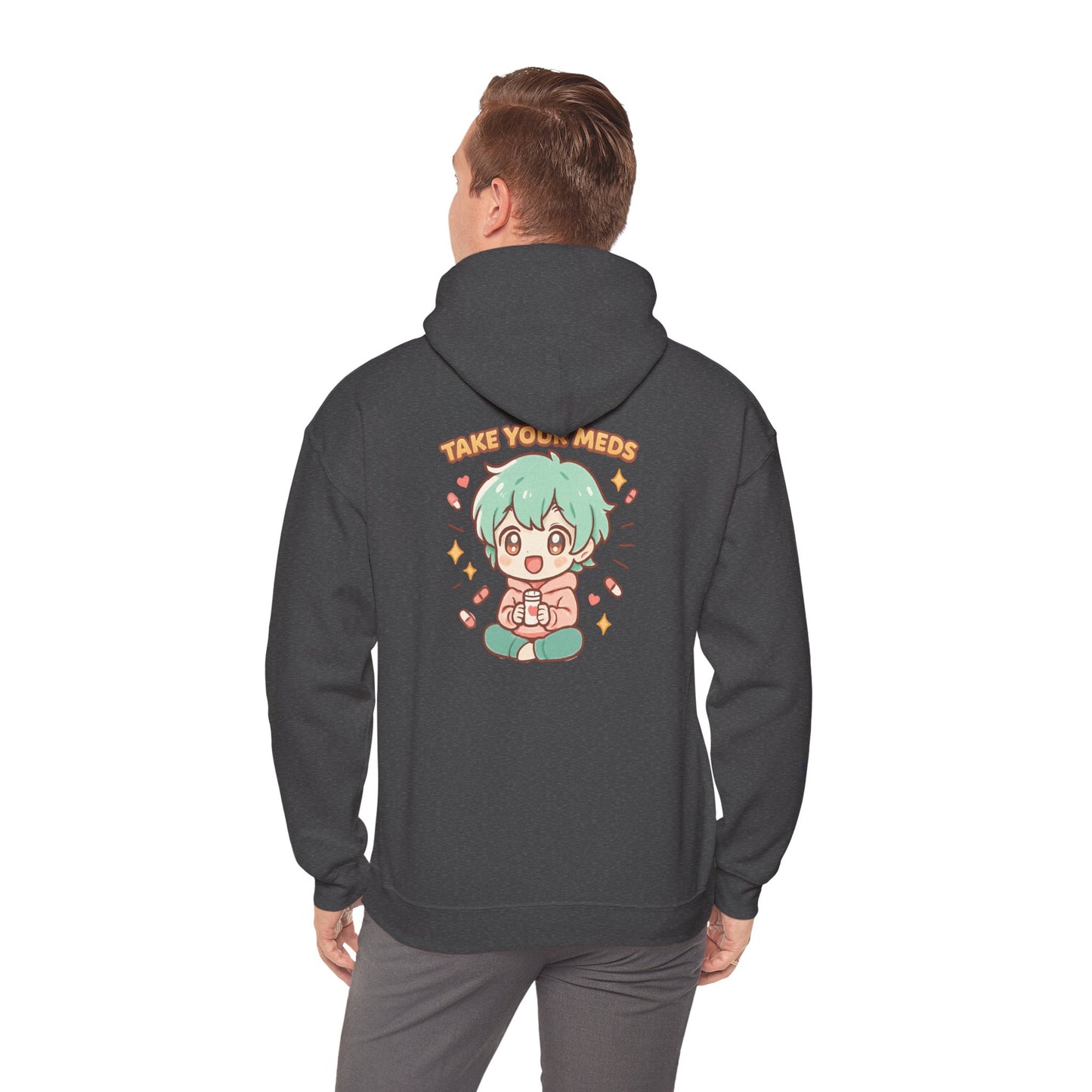 🖤 HoodnTee Hoodie – “If you happy and you know ot take your Meds” 💊 Cute Chibi Comfort Hoodie