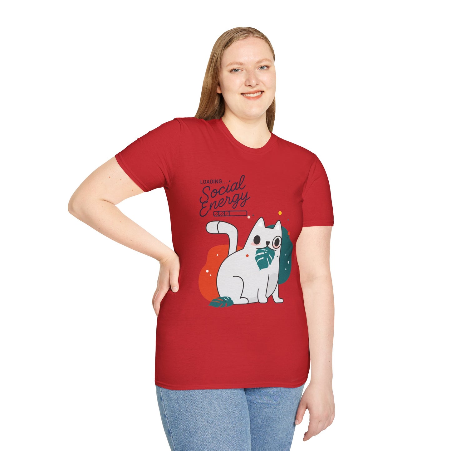 HoodnTee Shirt | Social Energy Loading... Cute Cat Tee 🔋🐈