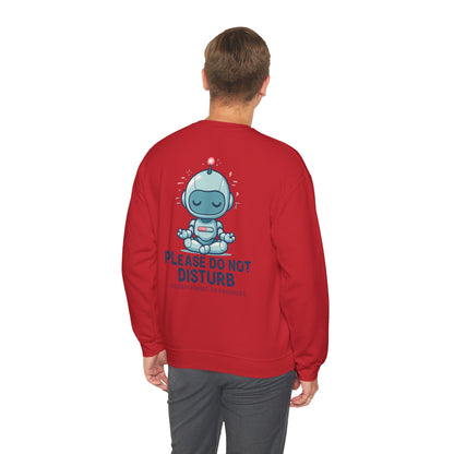 HoodnTee Sweatshirt | Please Do Not Disturb Sweatshirt — Cute Meditating Robot Crewneck 🤖